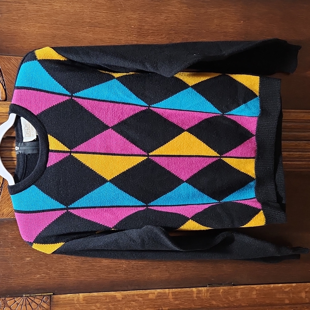 Vintage Da-Rue Diamond Pattern Sweater